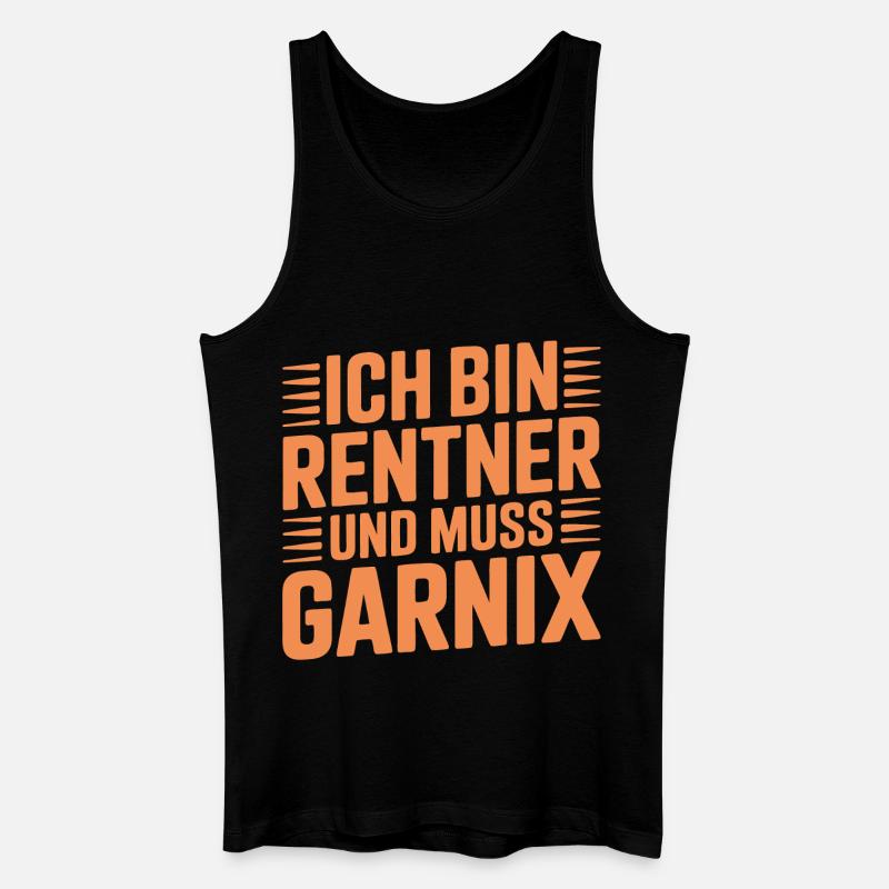 Ich bin Rentner und muss garnix - Männer Bio Tank Top - Schwarz