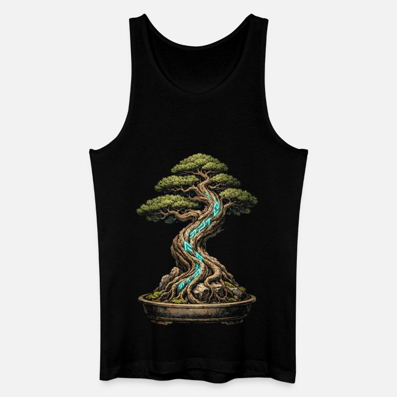 Bonsaibaum - Männer Bio Tank Top - Schwarz