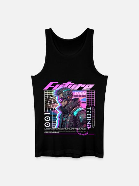 Neon Cyberpunk Cyclist - Men’s Organic Tank Top - black
