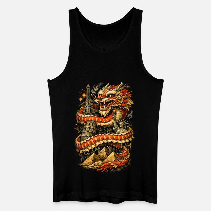 Dragon Dance Drachentanz - Männer Bio Tank Top - Schwarz