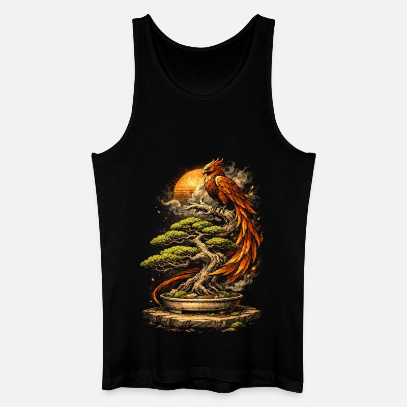 Bonsaibaum Mit Phönix - Männer Bio Tank Top - Schwarz