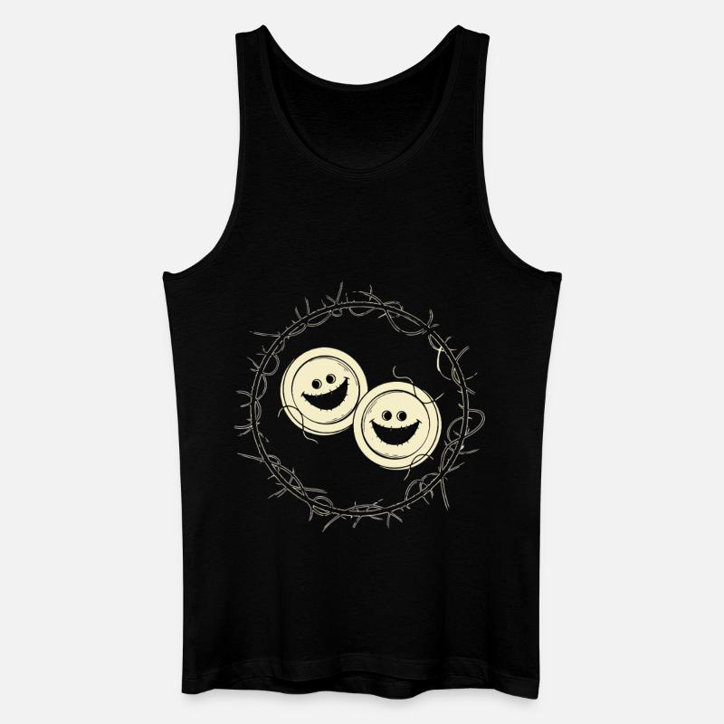 Grusel Knöpfe - Männer Bio Tank Top - Schwarz