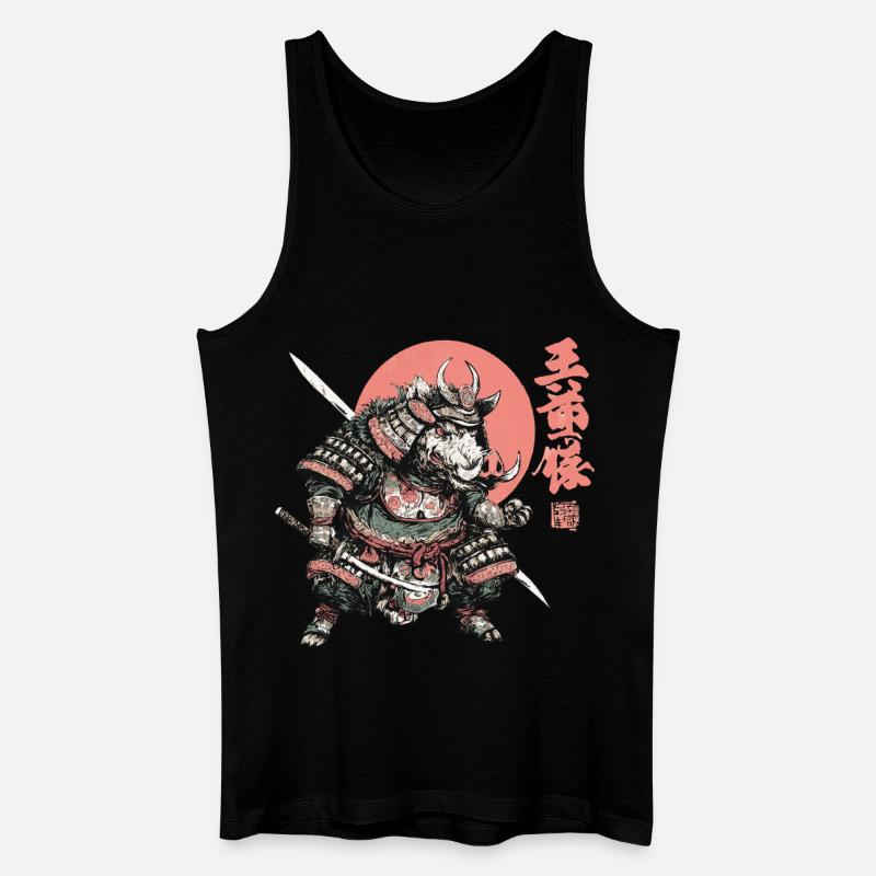 Boar Samurai under Crimson Sun - Men’s Organic Tank Top - black