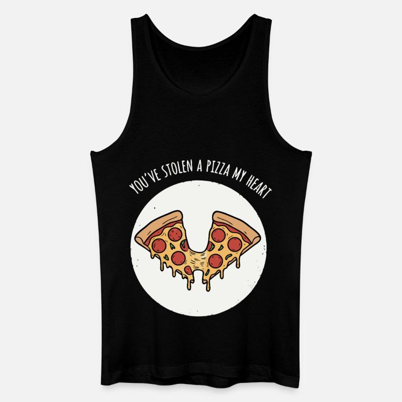 Pizza Herz - Männer Bio Tank Top - Schwarz