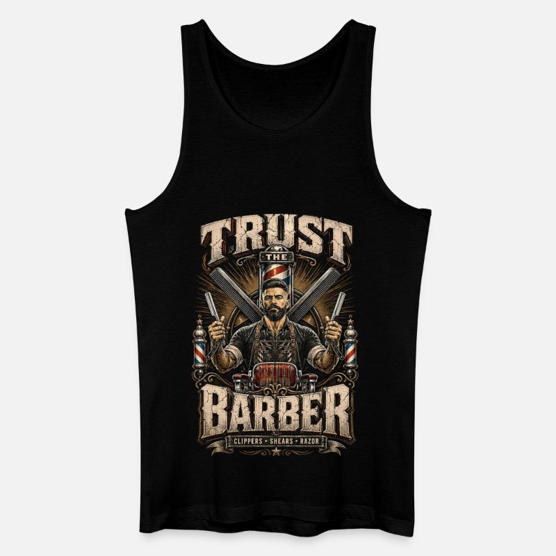 Barber Barbier Trust The Barber - Männer Bio Tank Top - Schwarz