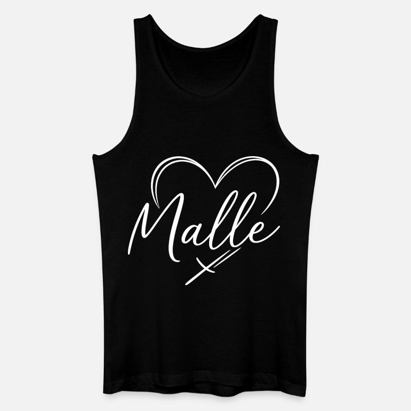 Malle Herz - Männer Bio Tank Top - Schwarz