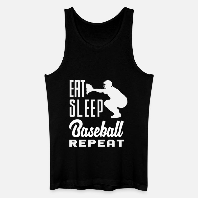 Eat Sleep Baseball Repeat Catcher - Männer Bio Tank Top - Schwarz
