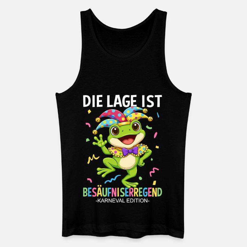 Die Lage Ist Besäufniserregend Karneval Frosch - Männer Bio Tank Top - Schwarz
