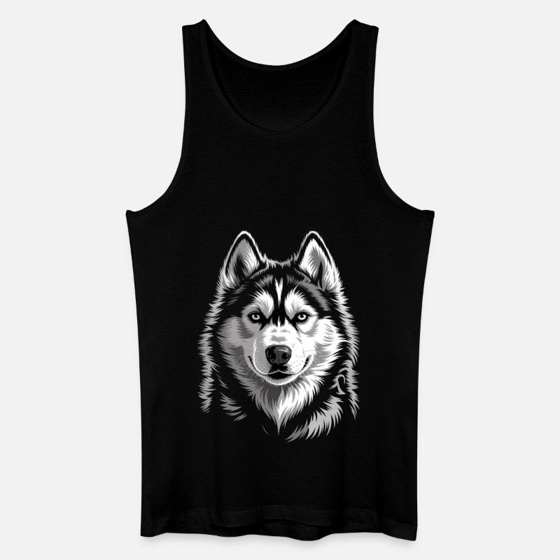 Husky - Männer Bio Tank Top - Schwarz