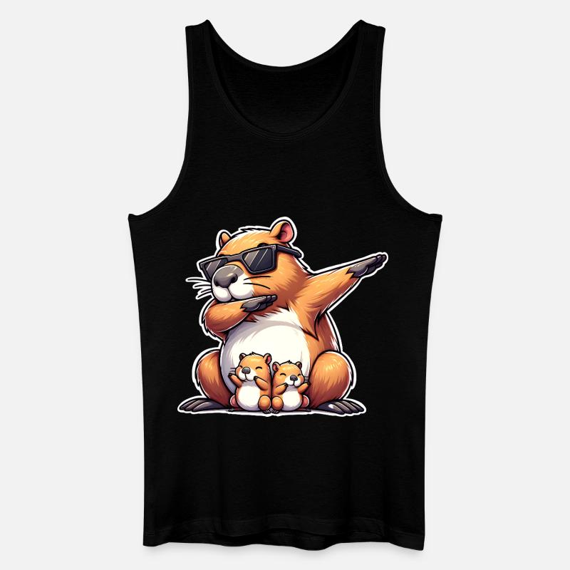 Capybara Papa - Männer Bio Tank Top - Schwarz