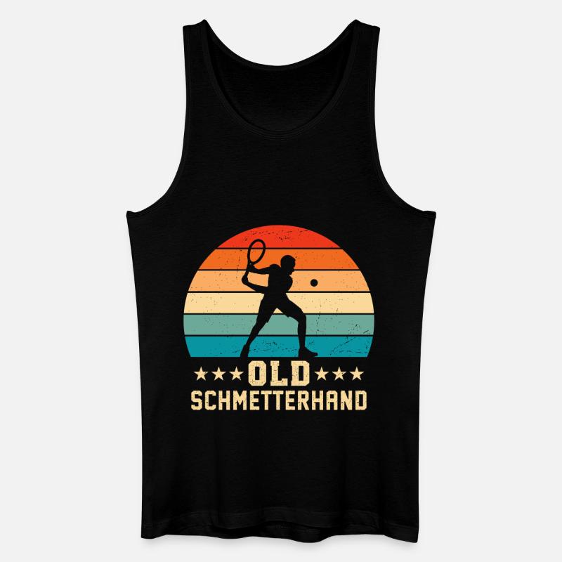 Old Schmetterhand Retro Tennis  - Männer Bio Tank Top - Schwarz