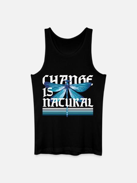 Libelle Libellen Change Is Natural - Männer Bio Tank Top - Schwarz