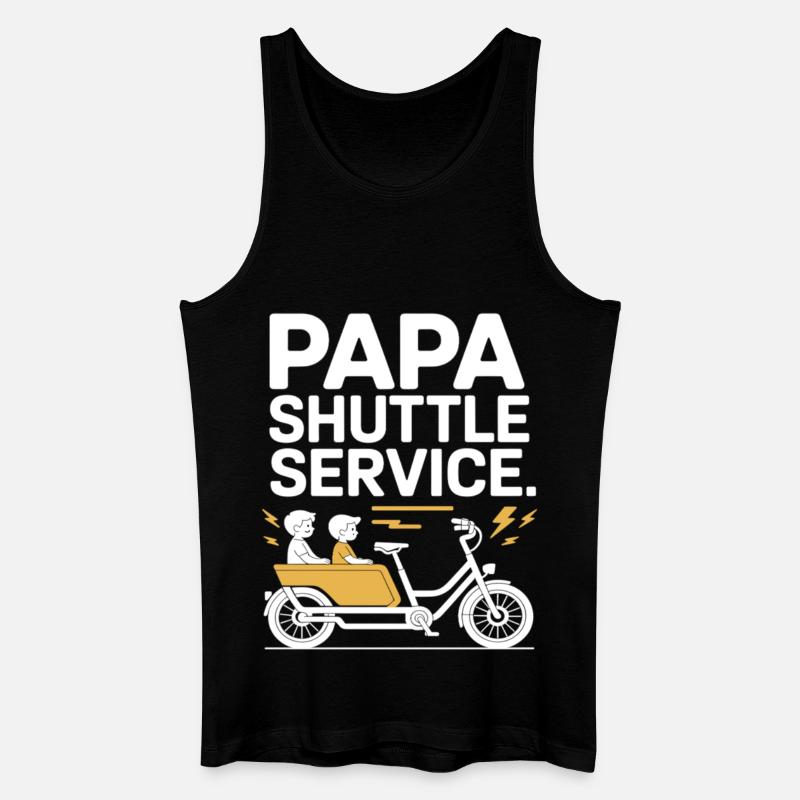 Papa Shuttle Service Lastenrad Papa - Männer Bio Tank Top - Schwarz
