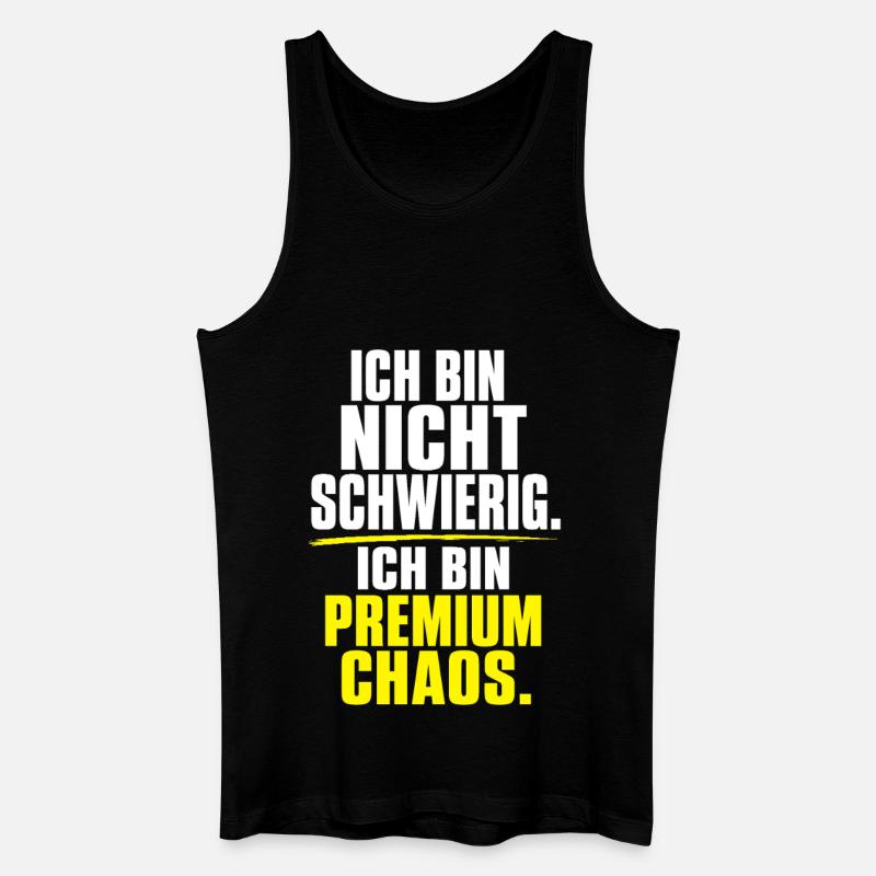 Premium Chaos – Nicht Schwer - Männer Bio Tank Top - Schwarz