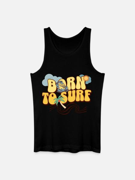 Born To Surf - Männer Bio Tank Top - Schwarz
