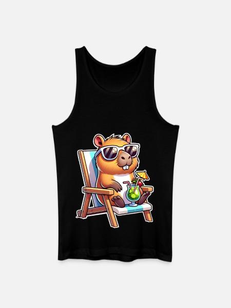 Capybara Chill - Men’s Organic Tank Top - black