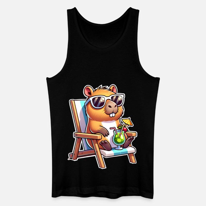 Capybara Chill - Men’s Organic Tank Top - black