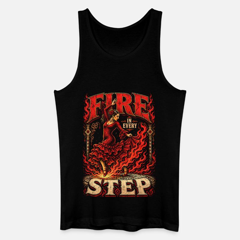 Flamenco Fire In Every Step - Männer Bio Tank Top - Schwarz