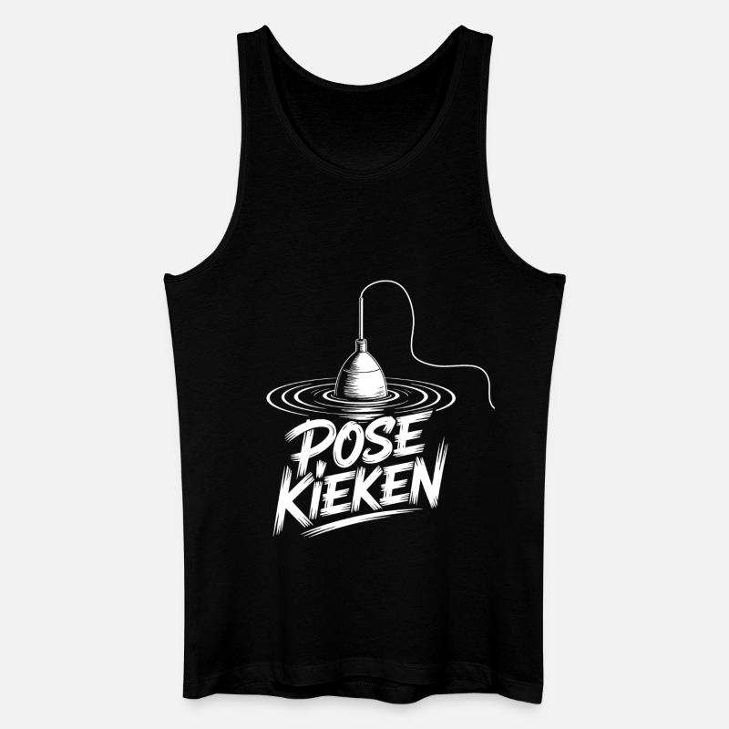 Angler Pose Design - Männer Bio Tank Top - Schwarz