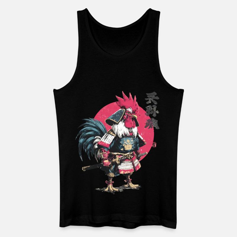 Hahn-Samurai-Rüstung - Männer Bio Tank Top - Schwarz