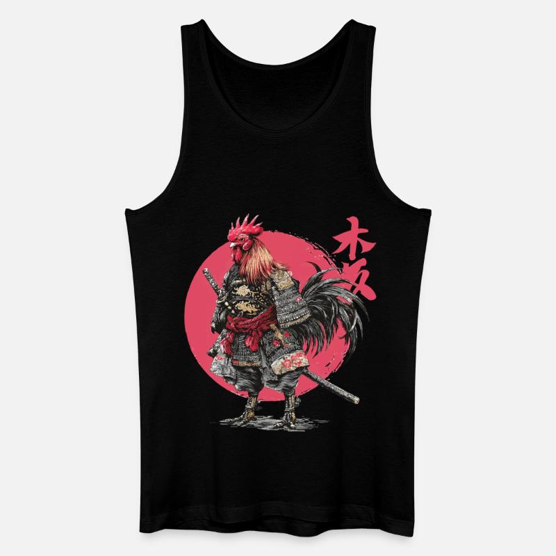 Rooster Samurai Armor Illustration - Men’s Organic Tank Top - black