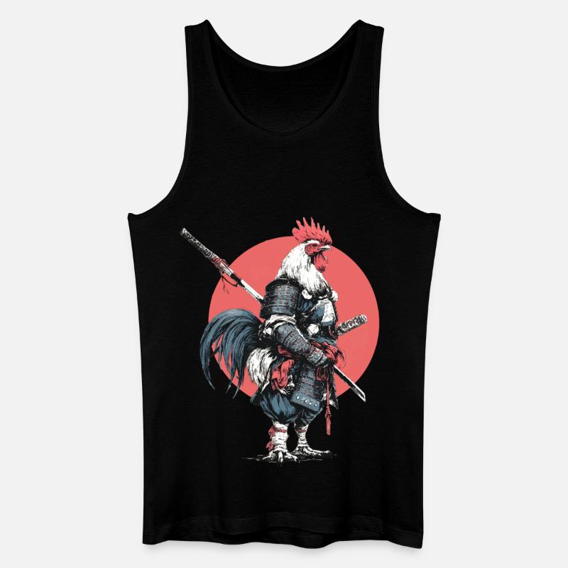Rooster Samurai in Armor - Men’s Organic Tank Top - black