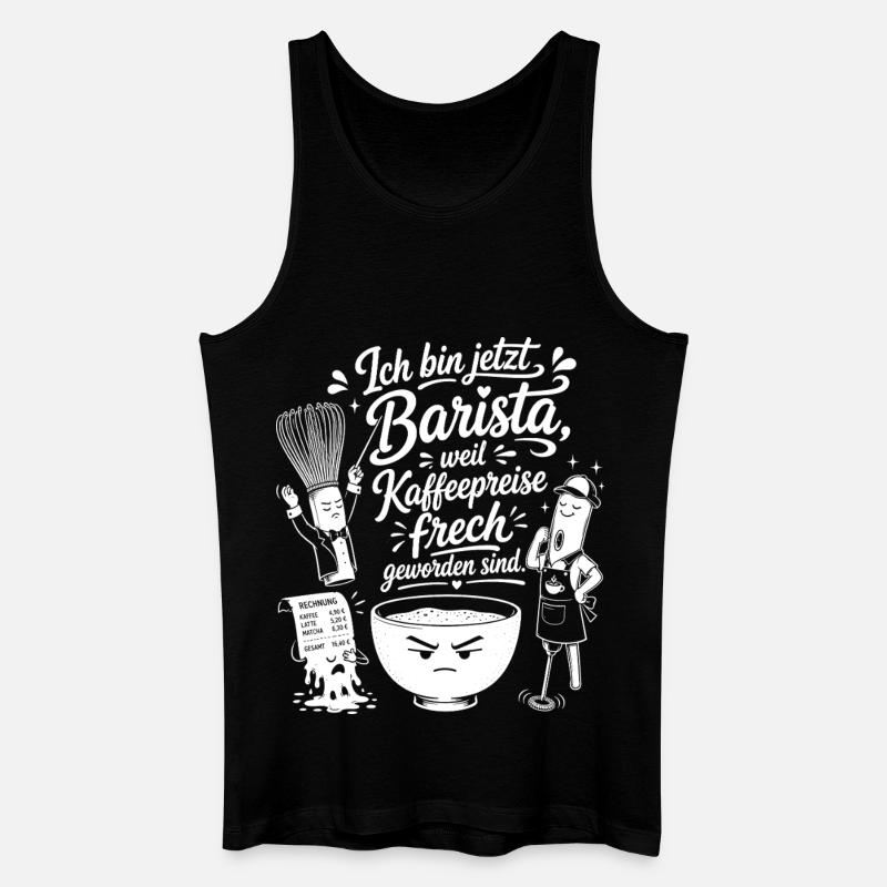 Barista wegen frecher Kaffeepreise - Männer Bio Tank Top - Schwarz
