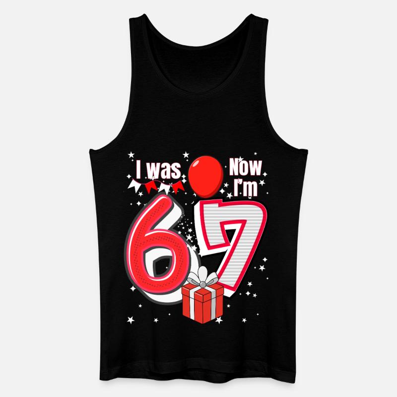 Ich war 6 Jetzt bin ich 7 Geburtstagsshirt Kinder 7 Geburtstag - Männer Bio Tank Top - Schwarz
