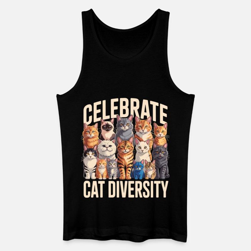 Celebrate Cat Diversity Katzen - Männer Bio Tank Top - Schwarz