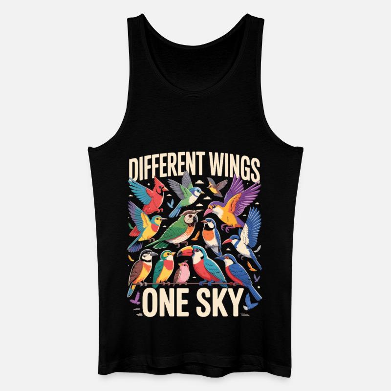 Different Wings One Sky Vogel - Männer Bio Tank Top - Schwarz
