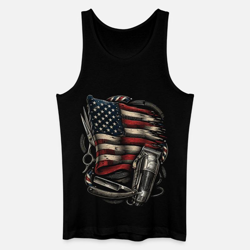 Barber Barbier - Männer Bio Tank Top - Schwarz