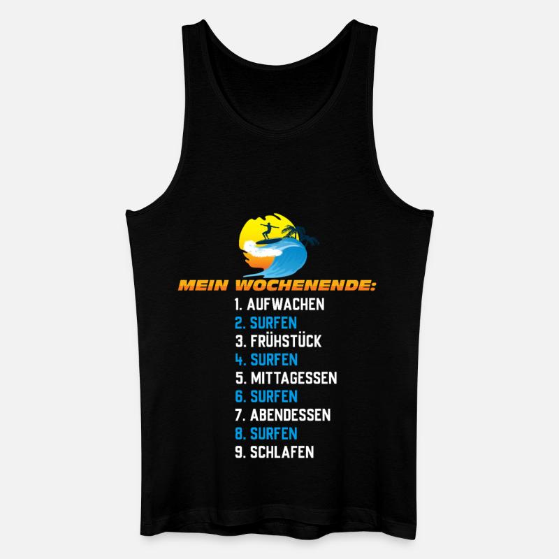 Mein Surf-Wochenende – Surf Schedule - Männer Bio Tank Top - Schwarz