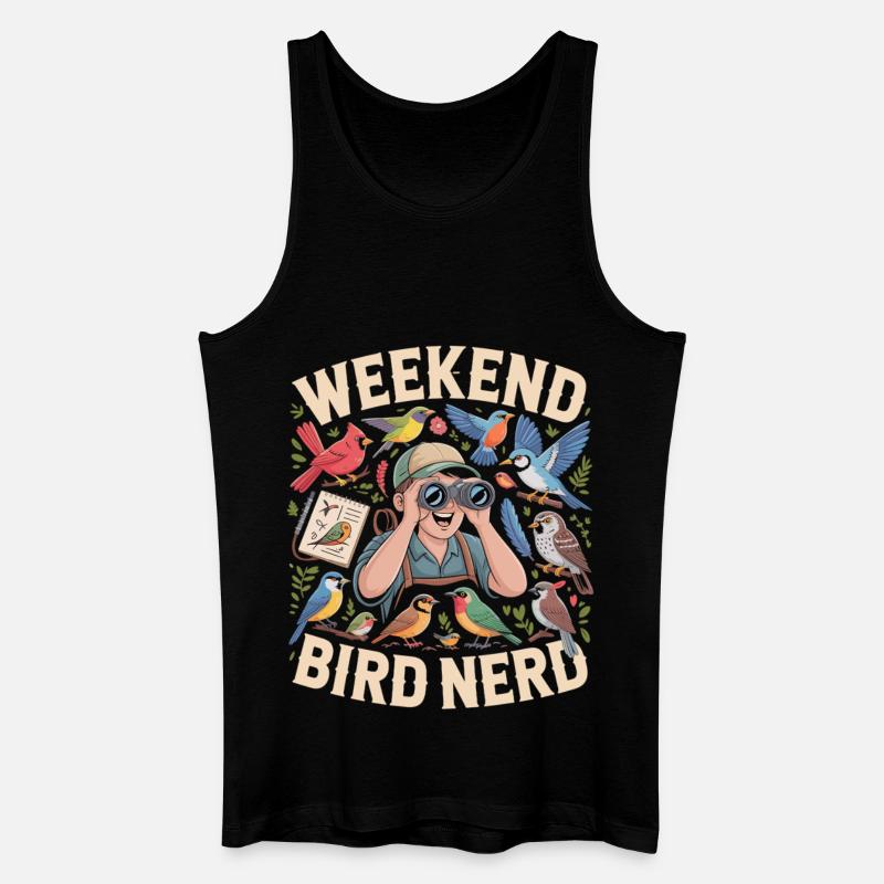 Weekend Bird Nerd Vogelbeobachter - Männer Bio Tank Top - Schwarz