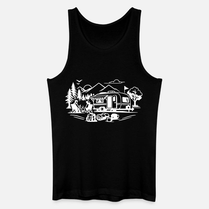 Camping - Männer Bio Tank Top - Schwarz