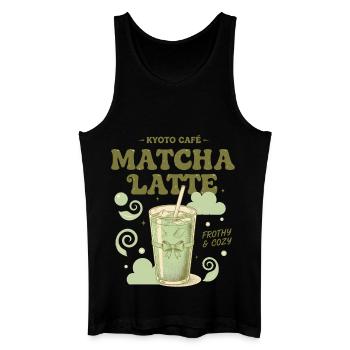 Kyoto Cafe Matcha Latte Schaumiger und gemütlicher Matcha-Tee - Männer Bio Tank Top - Schwarz - Vorne