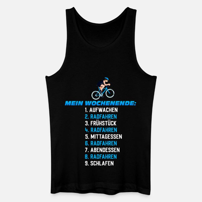 Mein Wochenend-Plan: Radfahren Nonstop - Männer Bio Tank Top - Schwarz