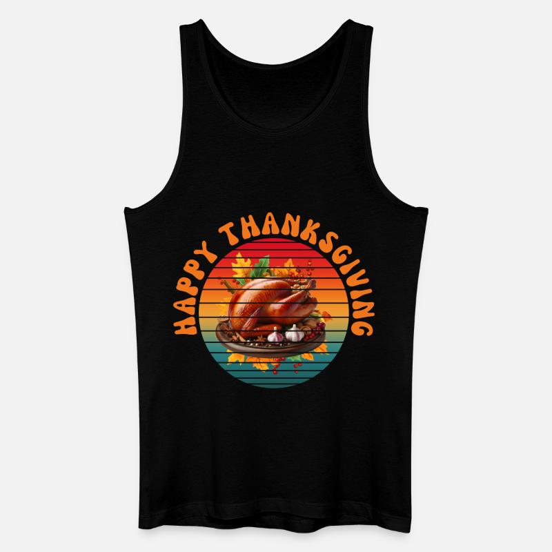 Frohes Thanksgiving - Männer Bio Tank Top - Schwarz