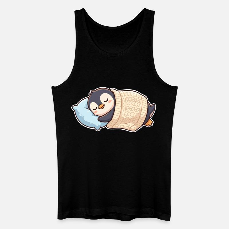 Penguin Sleeping - Men’s Organic Tank Top - black