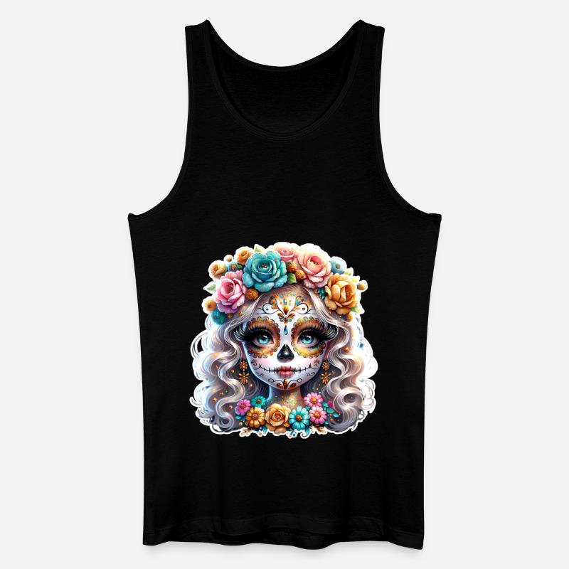 La Catrina - Männer Bio Tank Top - Schwarz
