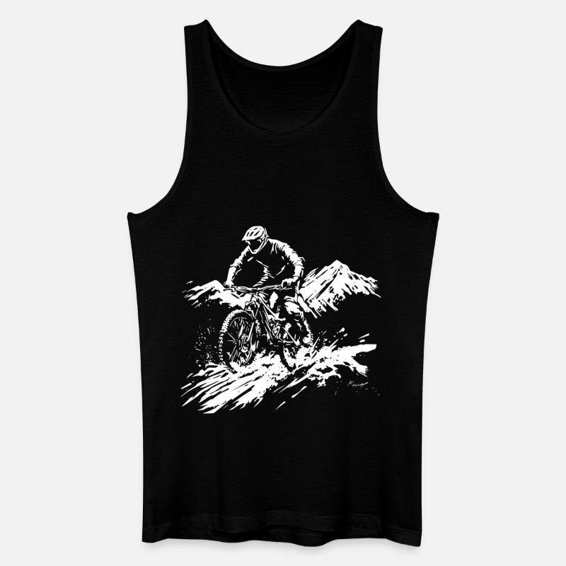 Mountainbike - Männer Bio Tank Top - Schwarz
