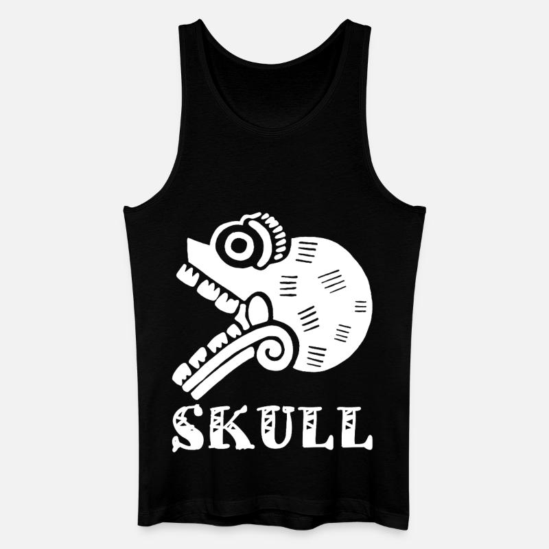 Stammesschädel (Weiß) - Männer Bio Tank Top - Schwarz