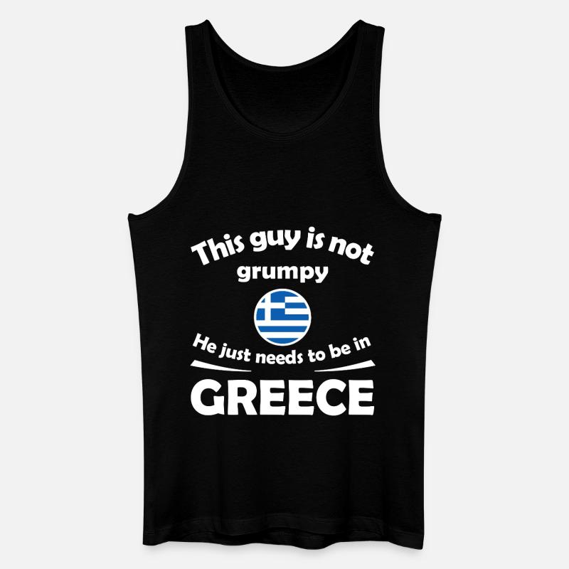 Not Grumpy Greek Vibe Tee - Männer Bio Tank Top - Schwarz