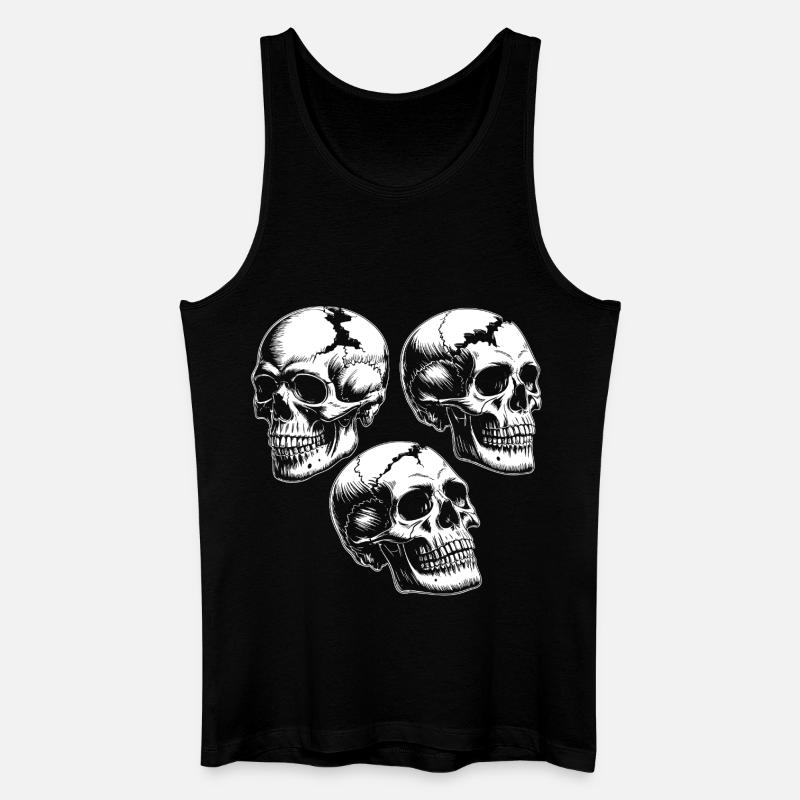 Drei Totenkopf Silhouetten - Männer Bio Tank Top - Schwarz