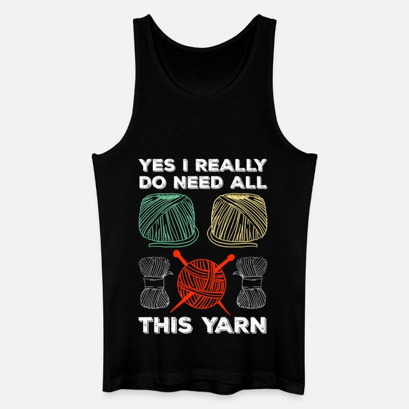 Ja, ich brauch all das Garn - Männer Bio Tank Top - Schwarz
