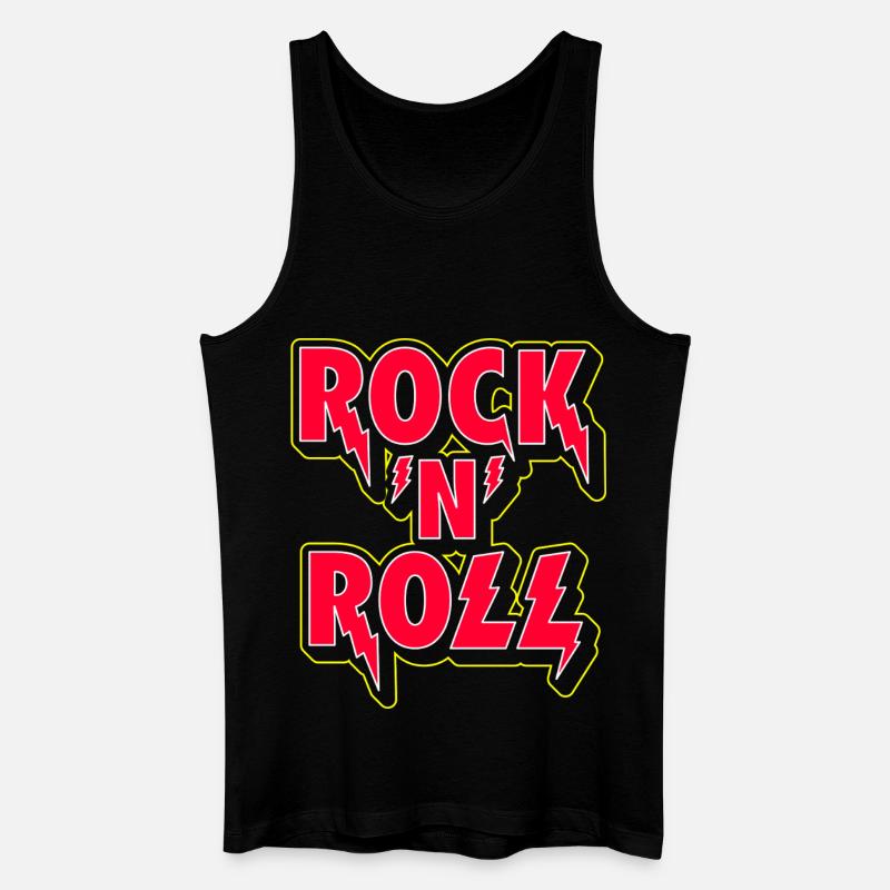 Rock 'N' Roll 3D Logo - Men’s Organic Tank Top - black