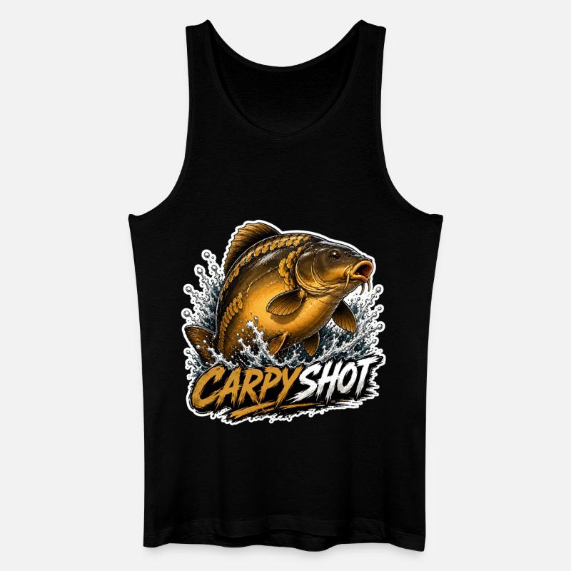 Carpyshot-Spiegel-Karpfenfischerei-Design - Männer Bio Tank Top - Schwarz