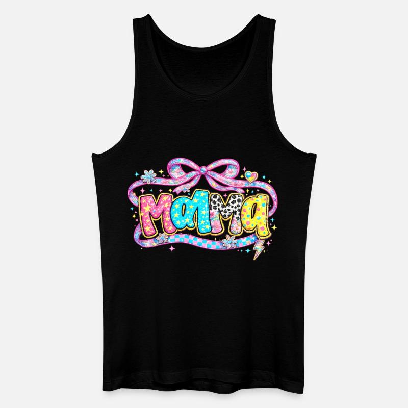 Mama-Geschenk: Retro Mama-Optik und Glitzer - Männer Bio Tank Top - Schwarz