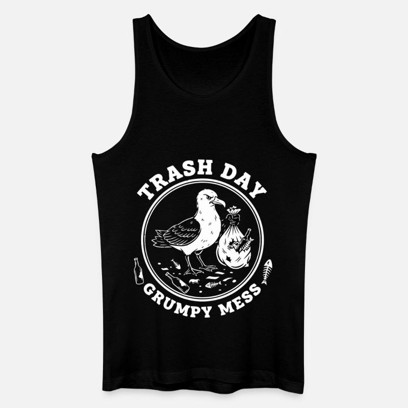 Möwe Trash Day Müll - Männer Bio Tank Top - Schwarz