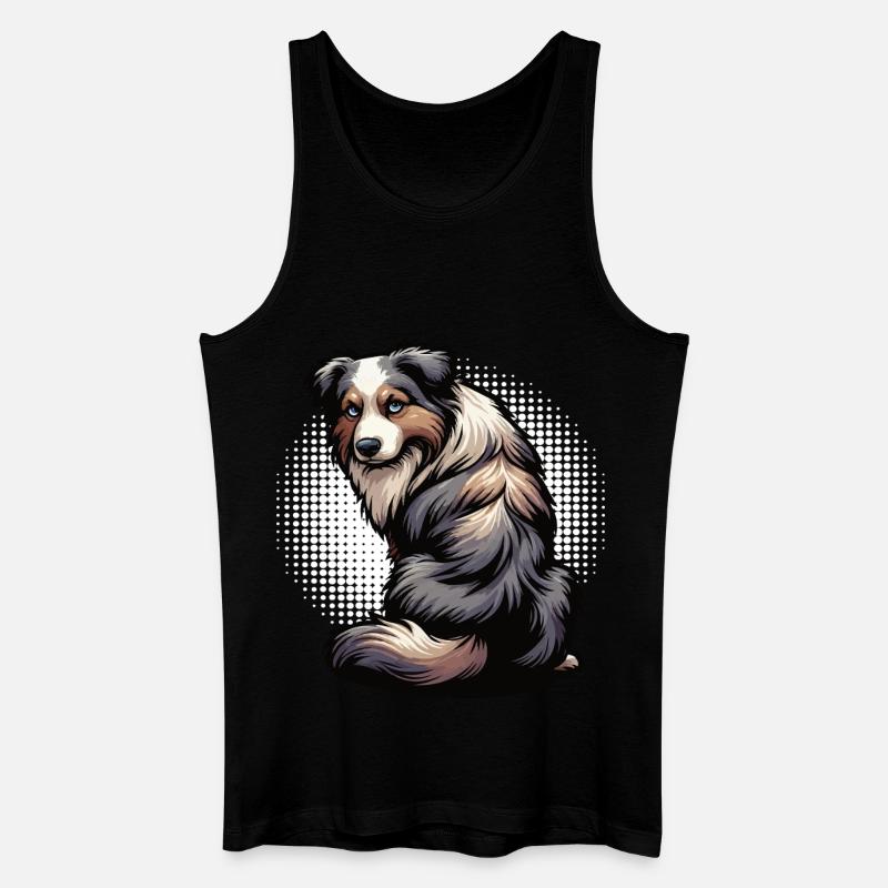 Australian Shepherd Aussie Aussiebesitzer Aussies - Männer Bio Tank Top - Schwarz