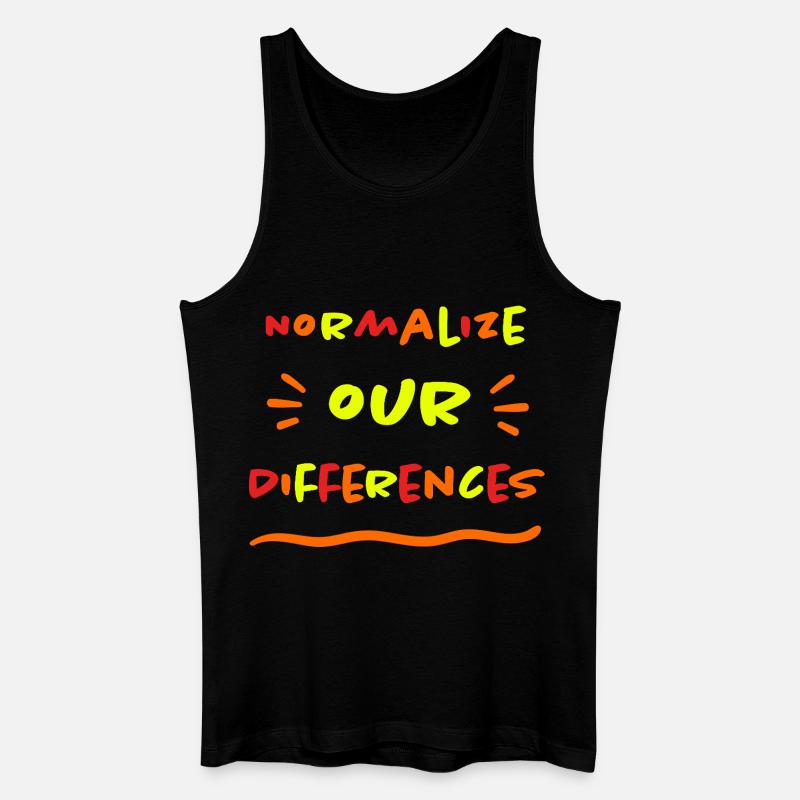 Normalize our Differences - Inclusion - neon - Men’s Organic Tank Top - black
